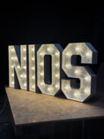 Load image into Gallery viewer, 2ft tabletop light up marquee letters 'NIOS' with warm white lights