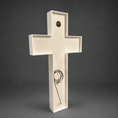 Load image into Gallery viewer, White cross-shaped object with a cable on a gray background