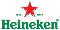 Heineken logo with red star and green text on a white background