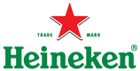 Heineken logo with red star and green text on a white background