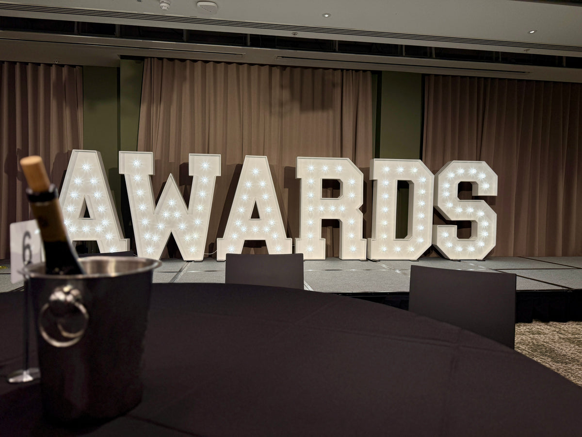 Led Lettering Event Hire AWARDS Light Up Letters - 4ft Hire for Corporate Events