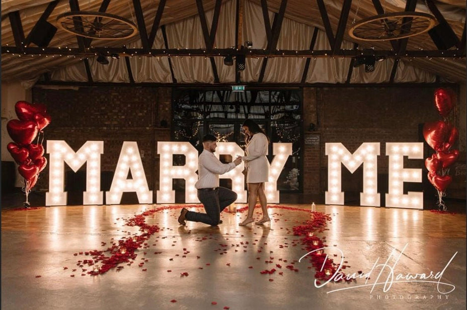 Marry Me Proposal Light Up Letters - Ray of Light Letters & Events