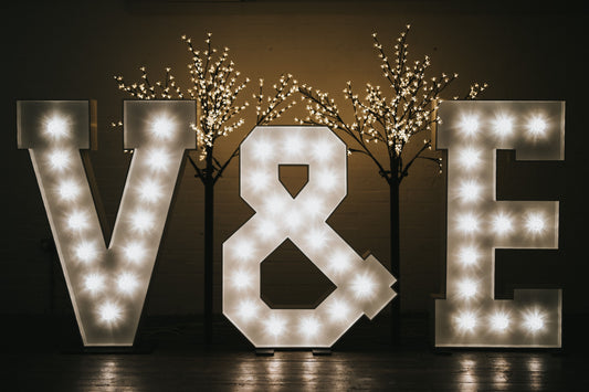 Initials Light Up Letters with Heart or Ampersand