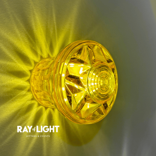 Yellow Light Cap & Base - Ray of Light Letters & Events
