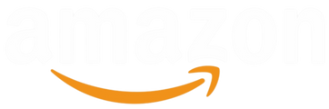 Amazon logo in orange on a white background