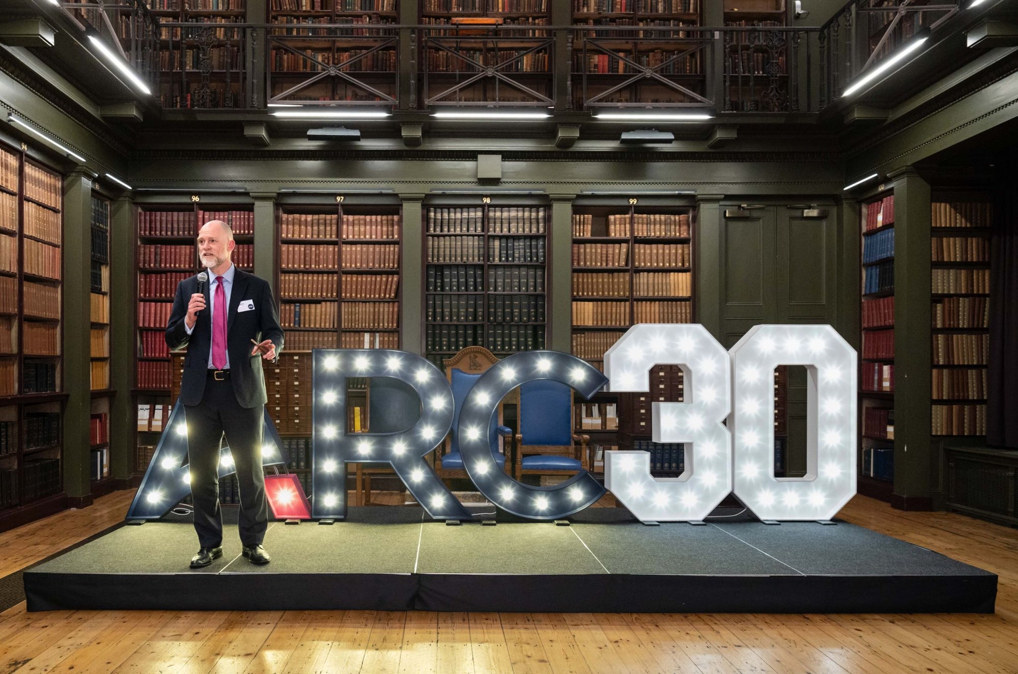 Light up letters ARC30 for corporate event stage backdrop, LED letter hire for business events