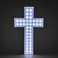 Load image into Gallery viewer, Light-up cross available in 4ft, 5ft and 6ft – handmade timber illuminated cross for religious events and ceremonies, UK

