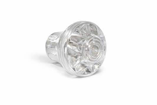 Clear light bulb on a white background