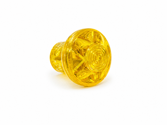 E14 yellow cabochon cap and base set – matched yellow pair, 60mm fairground light housing for light-up letters and event displays, UK